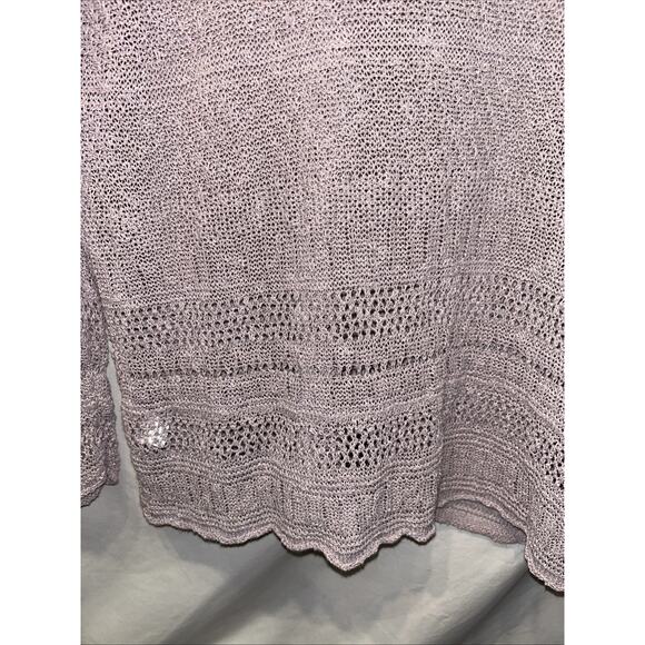 Coldwater Creek Sweater Womens 1x Lavender Purple Crochet Cottagecore Linen - Picture 11 of 14